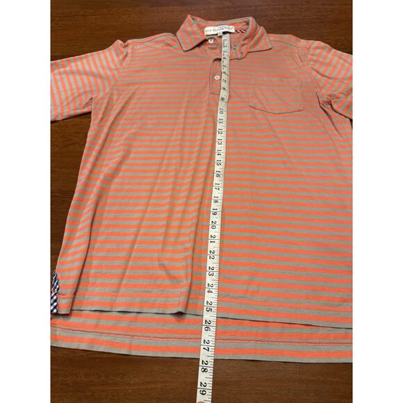 Small Bald Head Blues Pink Stripe Polo Short Sleeve - Picture 7 of 8